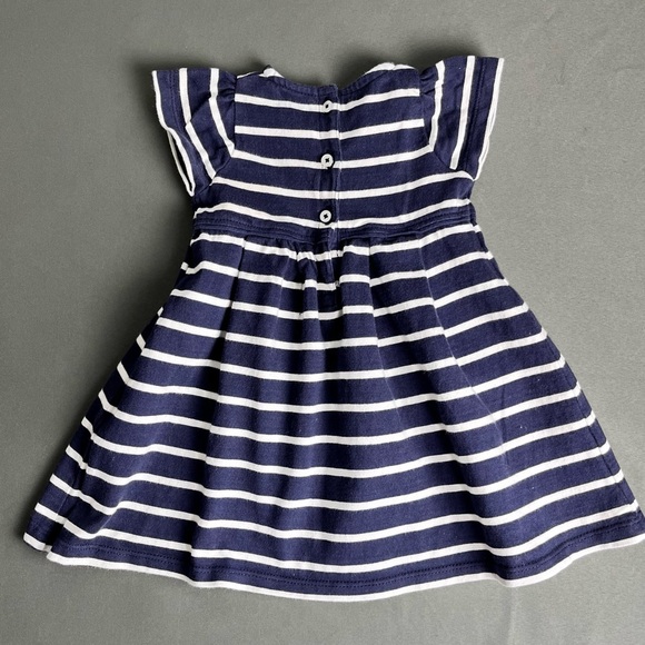 BOUT'CHOU Baby dress white and blue stripe size 6M - Picture 6 of 6